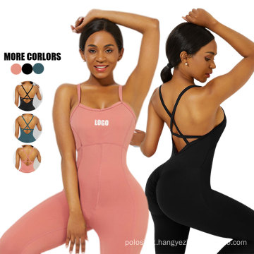 wholesale balck one piece jumpsuit womens sports plus size yoga set woman fitness clothing